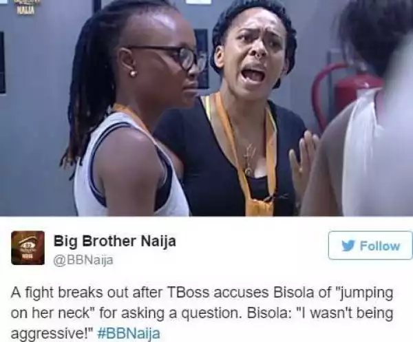 Big Brother Naija: T-boss, Bisola give reasons for their fight
